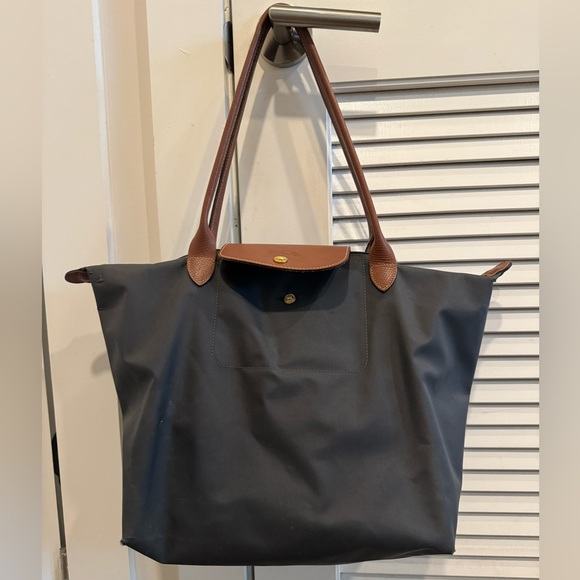 Longchamp Handbags - LONGCHAMP Large Nylon Le Pliage Tote Bag - Grey
